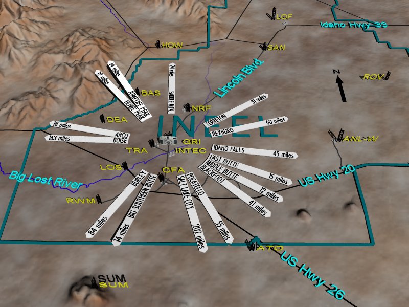 INEEL Weather Camera Location Map